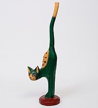 В1-0328 статуэтка кот зелёный 42 см. (784653)