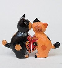 В1-0281 статуэтки mini кот и кошка сердце, набор 2 шт. (в упаковке) (784638)