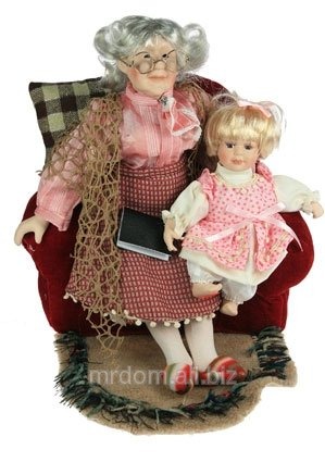 Фигурка интерьерная - кукла декоративная бабушка 46см (777760)