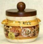 Банка для сыпучих продуктов с деревянной крышкой (чай) "кантри" (630759)