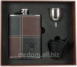 Подарочный набор "viron": фляжка 8oz, воронка, 3 стаканчика" (662309)