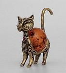 Фигурка "кошка гламур" (латунь, янтарь) (780019)