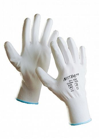 Перчатки нейлоновые с полиуретановым покрытием (Nitras),6200
