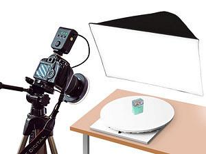 Компактные поворотные столы для 3D-фотосъемки предметов с вращением диска рукой (серия SM). Подходит также для 3D-сканирования и видеосъемки