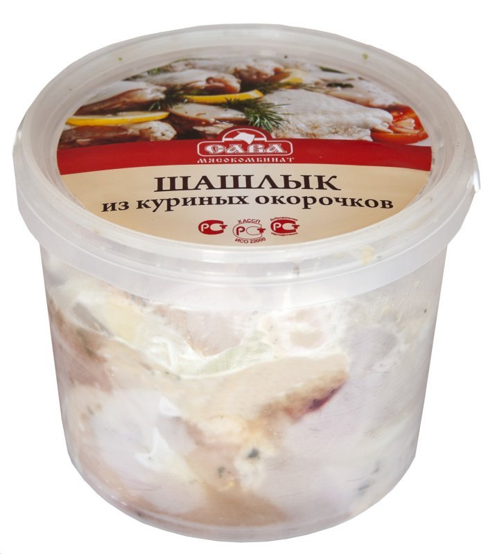 Шашлык из куриных окорочков замороженный 1,8 кг
