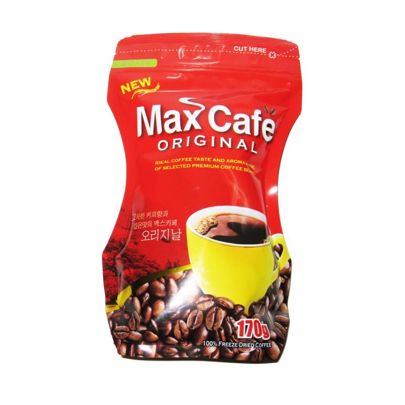 Натуральный растворимый сублимированный кофе Max Cafe насыщенный вкус мягкая упаковка 170 гр