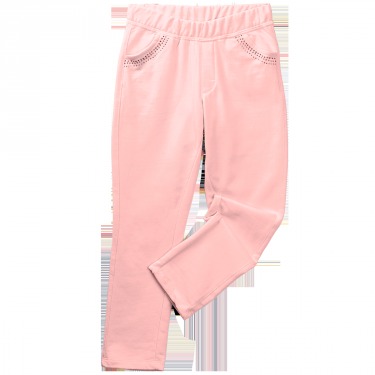 Д824 Спортивные брюки со стразами для девочки, розовый