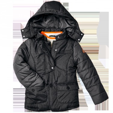 М705 Куртка зимняя для мальчика, темно-серый меланжевый