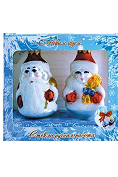 Набор ёлочных игрушек Дед Мороз и Снегурочка мини
