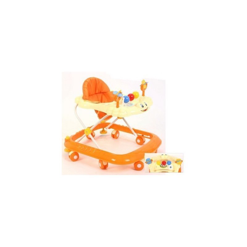 Ходунки Kids Glory FL-617 orange на пластиковом ободе, игровая панель, погремушки, 7 колес, 1 шт в к