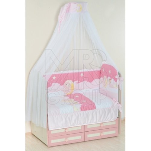 Комплект в кровать 6 предметов розовый Сладких снов Ночка 63