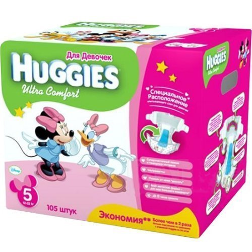 Подгузники Huggies Ultra Comfort Дисней 5 для девочек 12-22  кг 105 шт промо