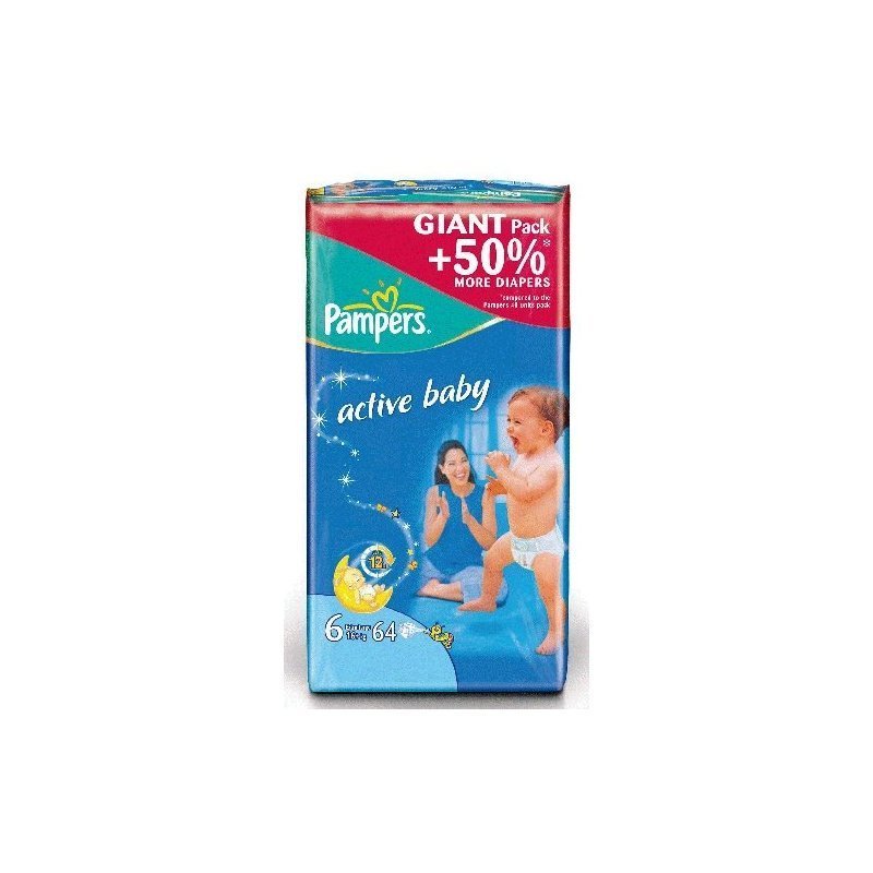 Подгузники Pampers Active Baby Джайнт 6 15 кг+ 64 шт