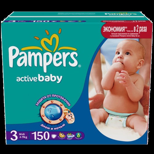 Подгузники Pampers Active Baby Mega 3 4-9 кг 150 шт