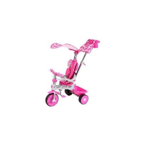 Велосипед 3-х колесный розовый+светло-серый с ручкой и сумкой Капелла S-903 pink