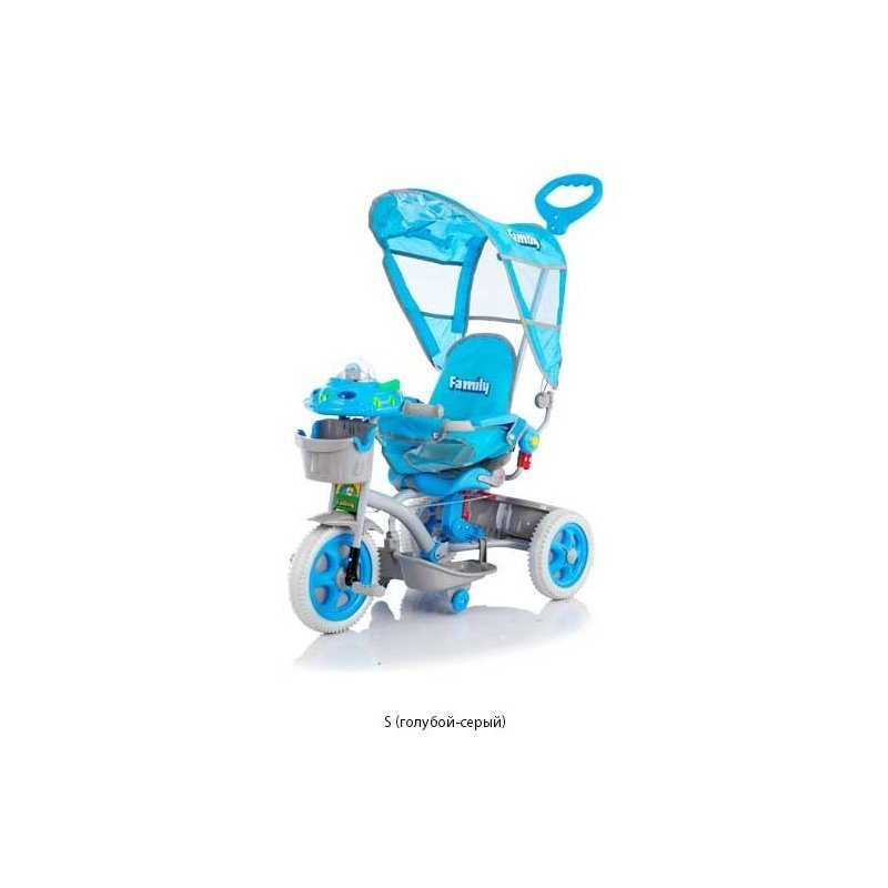 Велосипед 3-х колесный Family голубой/серый Baby Care 95962 S