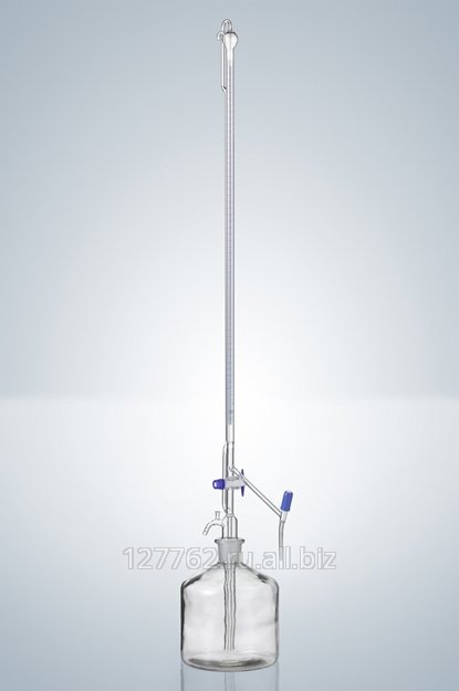 Автоматическая бюретка Пеллета Hirschmann 50 : 0,1 мл, класс AS, с промежуточным краном, светлое стекло, синяя градуировка, PTFE краны Артикул 3540375