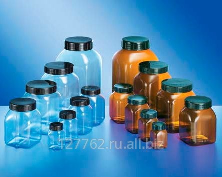 Бутыль Kautex широкогорлая 200 мл, PVC, прямоугольная, прозрачная, без крышки Артикул 310-70597
