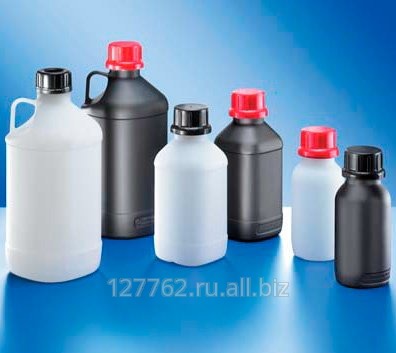 Бутыль Kautex со средним горлом прозрачная HDPE 500 мл, O 45, без крышки, с сертиф. ООН, 120 шт/упак Артикул 308-84464