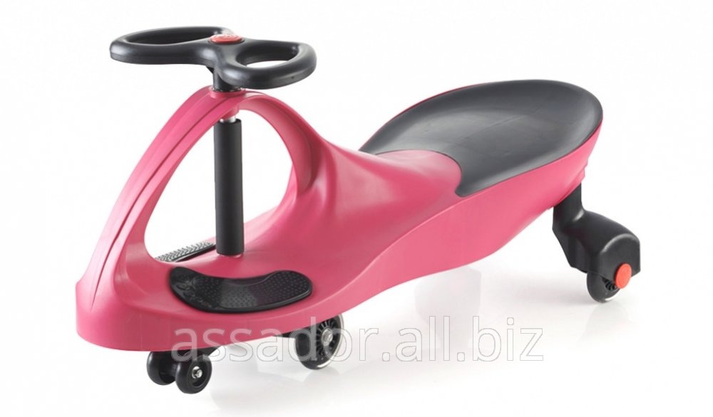 машинка детская с полиуретановыми колесами, розовая «бибикар»