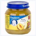 Пюре GERBER яблоко персик с 5 мес.130 г