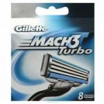 Сменные кассеты для бритья Gillette Mach 3 Turbo (2, 4, 8 шт)