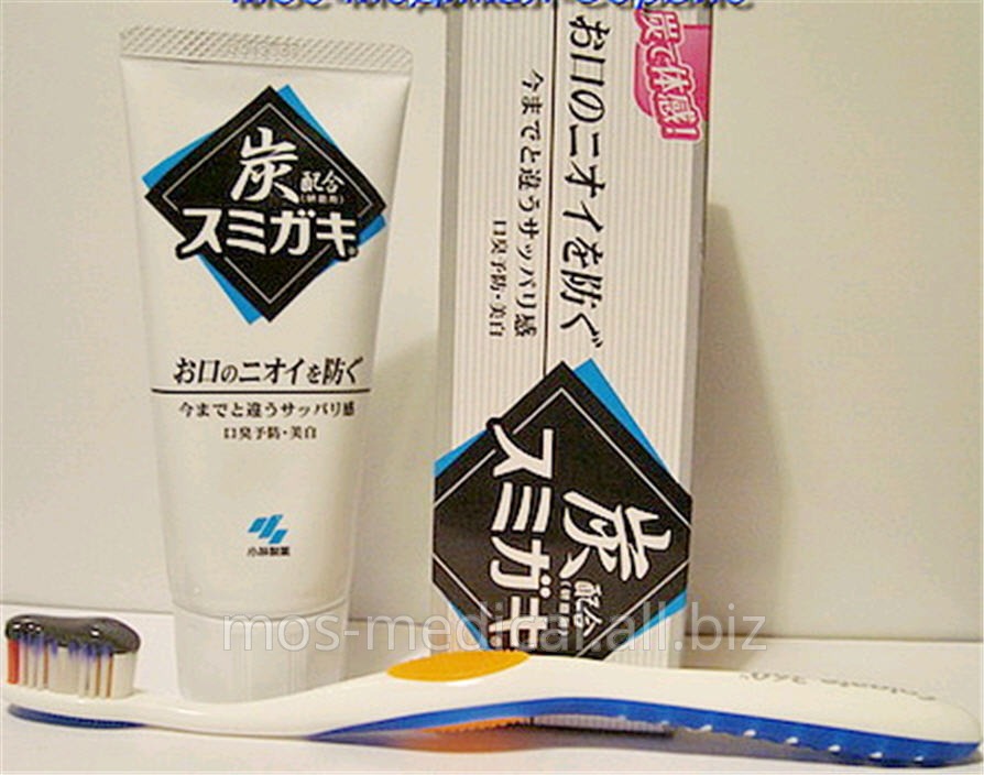 Черная зубная паста Sumigaki с березовым углем и отбеливающим эффектом (Япония)