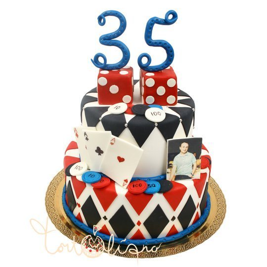 Праздничный торт игральный на день рождения №800