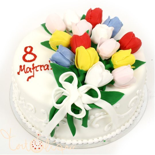 Праздничный торт на 8 марта №144
