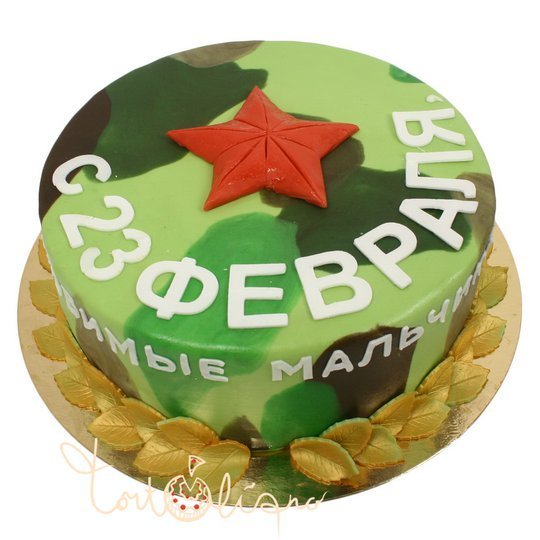 Праздничный торт красная звезда на 23 февраля №740