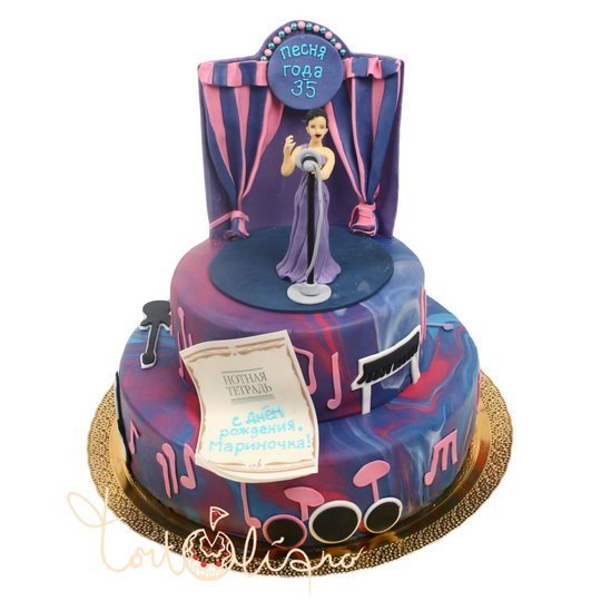 Праздничный торт певице на день рождения №844