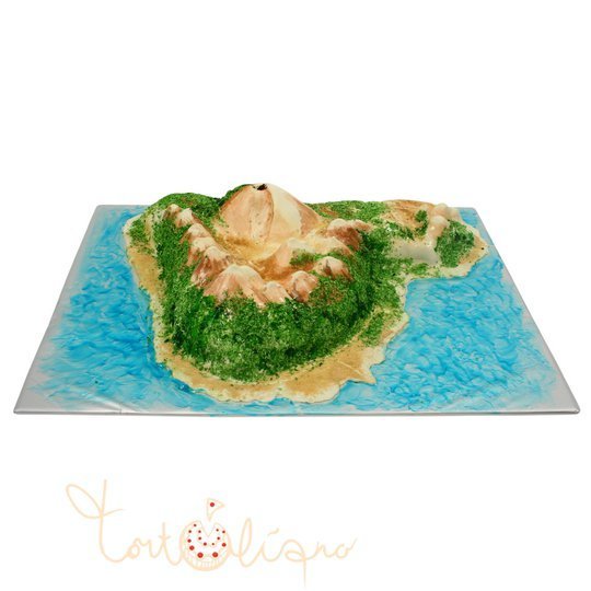 Праздничный торт остров в океане №757