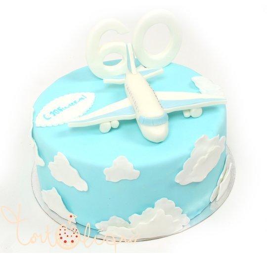 Праздничный торт с самолетом №133