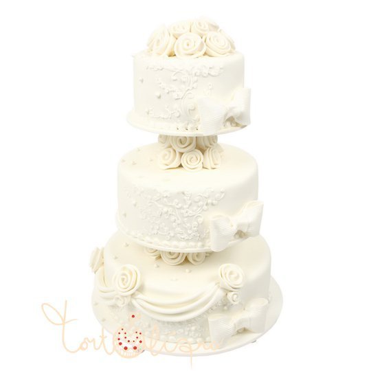Свадебный торт классический с ярусами №592