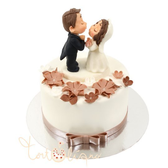 Свадебный торт милые жених и невеста №681