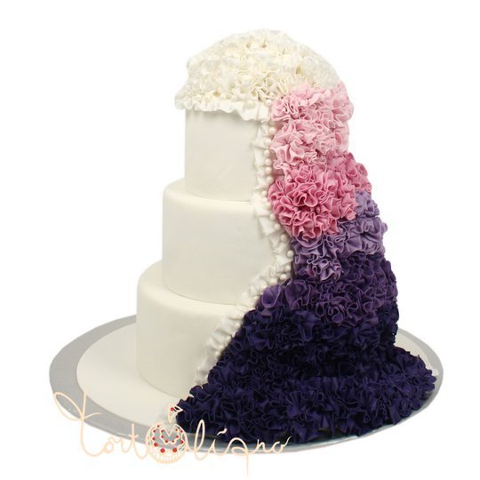 Свадебный торт фиолетово-розовый омбре №666