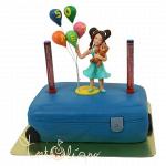 Праздничный торт девушка с шариками №709