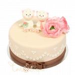 Свадебный торт котики с цветами №508