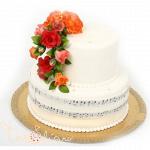 Свадебный торт Музыка с цветами №128