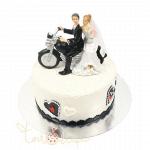 Свадебный торт невеста и жених на мотоцикле №521