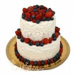 Свадебный торт росписной с ягодами №657
