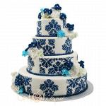 Свадебный торт сине-белый №628