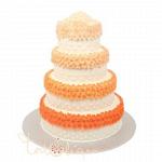 Свадебный торт омбре с цветами №544