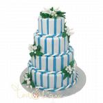 Свадебный торт бело-синий №541