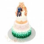 Свадебный торт жених и невеста на диване №581