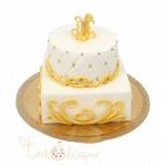 Свадебный торт золотые украшения №530