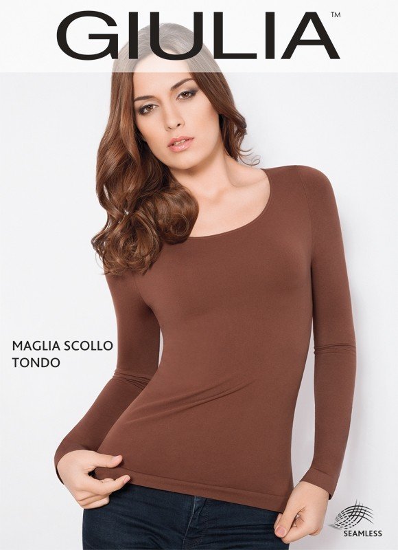 Кофта бесшовная с длинными рукавами MAGLIA SCOLLO TONDA MANICA LUNGA