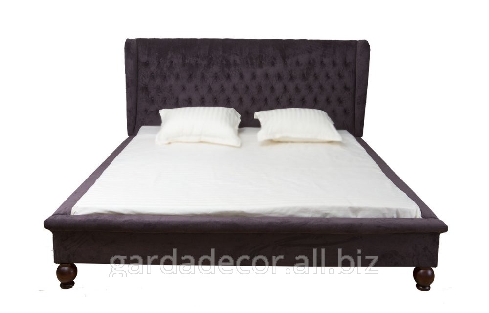 Кровать с изголовьем тёмный никель SKU500234