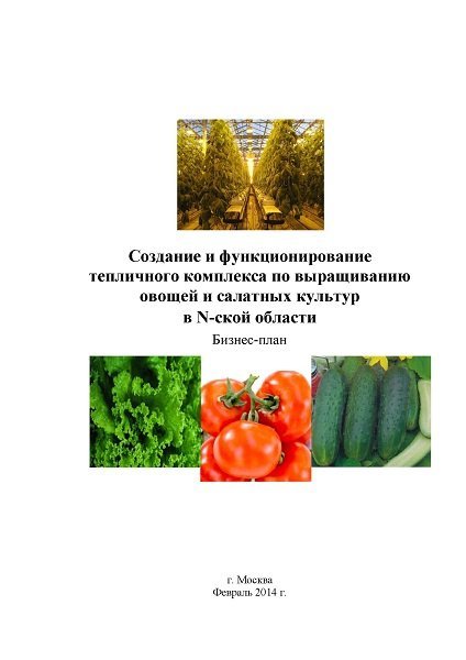 Бизнес-план Тепличного комплекса 10 га для выращивания томатов, огурцов и салатной продукции