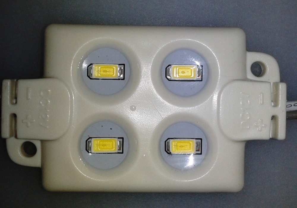 LED Module 4pcs SMD5630, 1.44W,120°,220LM,DC12V,IP65,Green